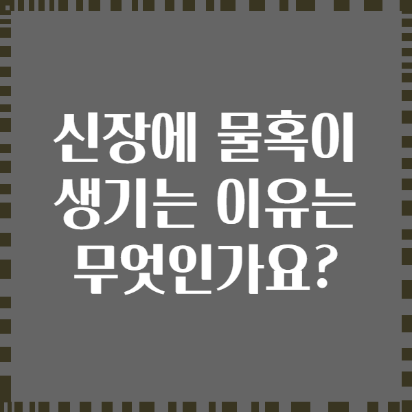 신장에 물혹이 생기는 이유는 무엇인가요?