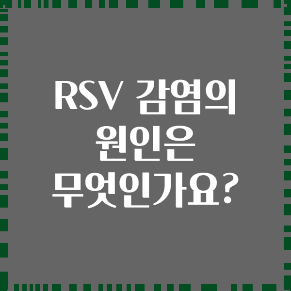 RSV 감염의 원인은 무엇인가요?