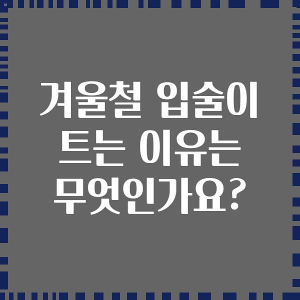 겨울철 입술이 트는 이유는 무엇인가요?