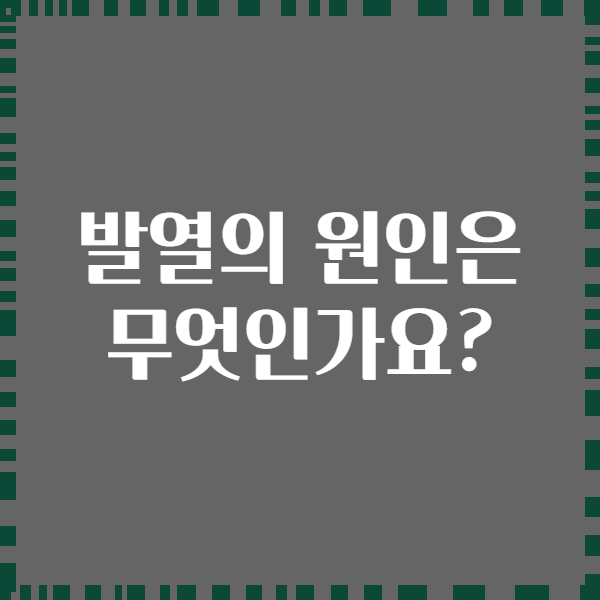 발열의 원인은 무엇인가요?