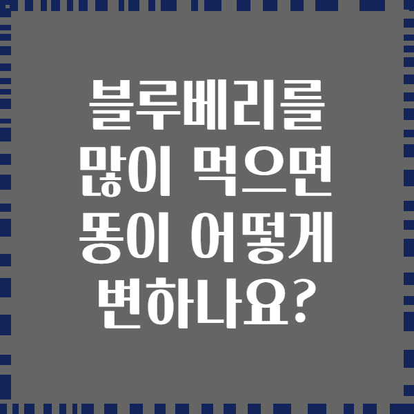블루베리를 많이 먹으면 똥이 어떻게 변하나요?