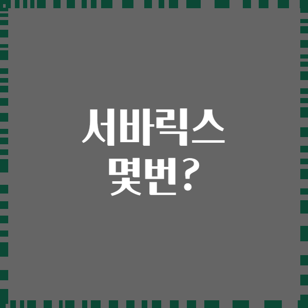 서바릭스 몇번?