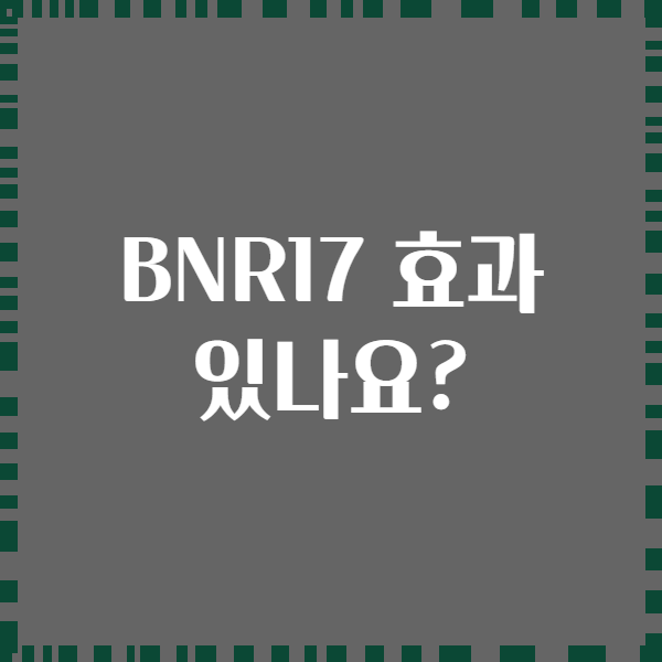 BNR17 효과 있나요?