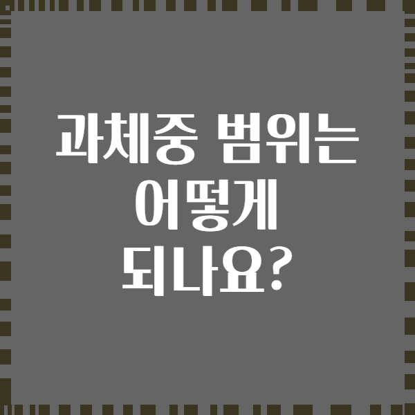 과체중 범위는 어떻게 되나요?