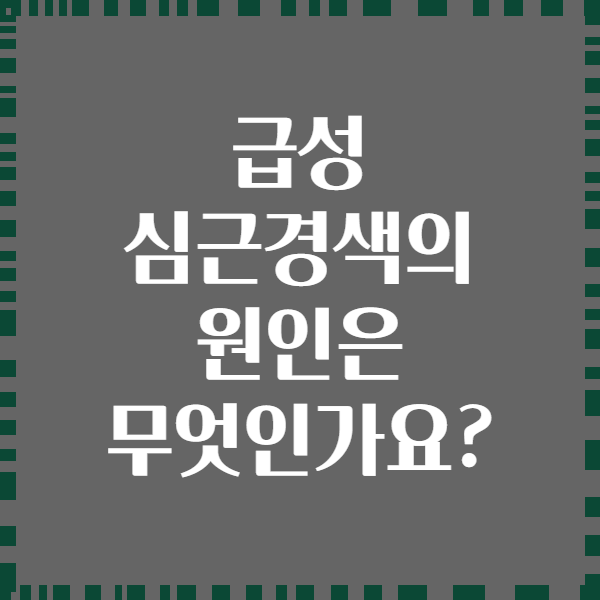 급성 심근경색의 원인은 무엇인가요?
