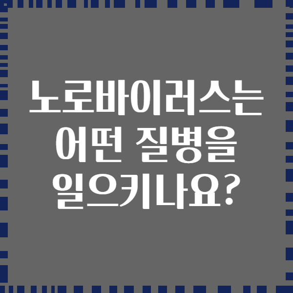노로바이러스는 어떤 질병을 일으키나요?