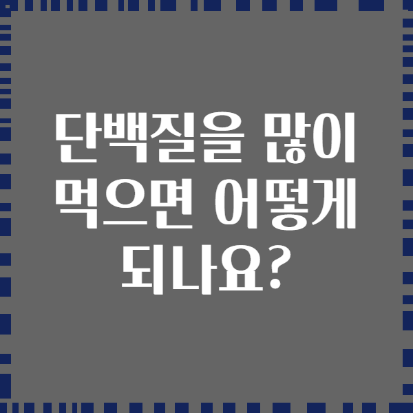 단백질을 많이 먹으면 어떻게 되나요?