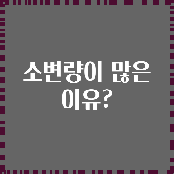 소변량이 많은 이유?