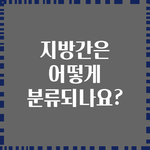 지방간은 어떻게 분류되나요?