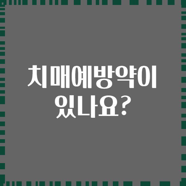 치매예방약이 있나요?