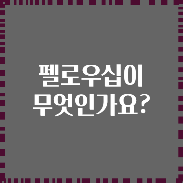 펠로우십이 무엇인가요?