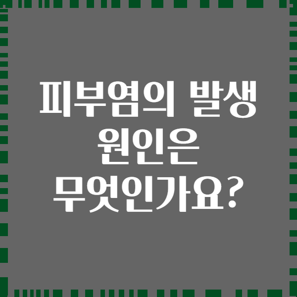 피부염의 발생 원인은 무엇인가요?