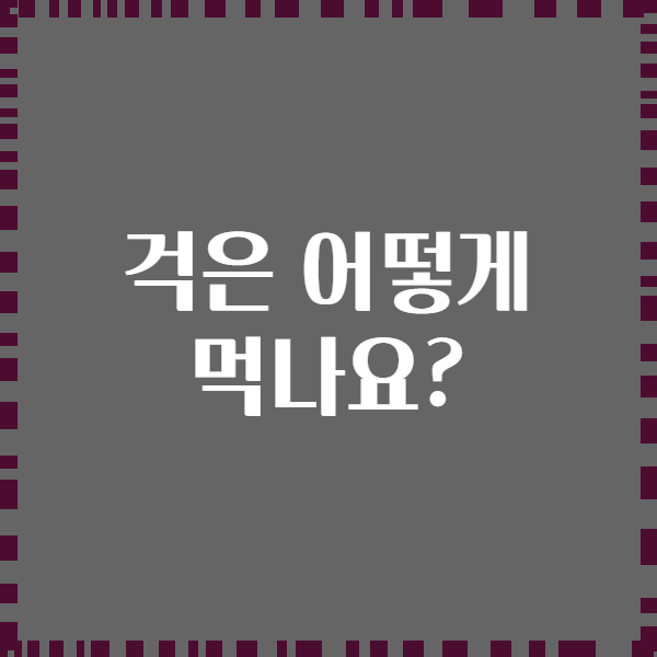 걱은 어떻게 먹나요?