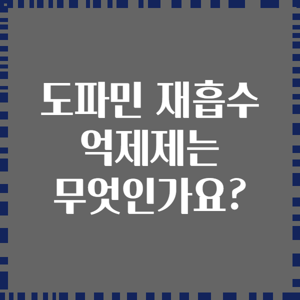 도파민 재흡수 억제제는 무엇인가요?