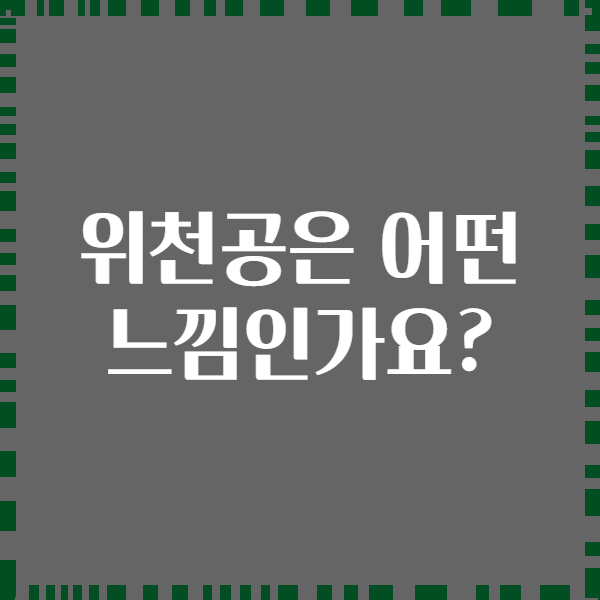 위천공은 어떤 느낌인가요?