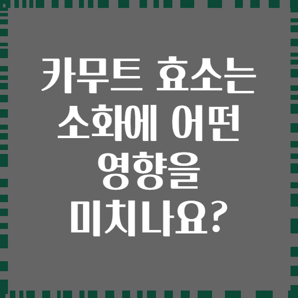 카무트 효소는 소화에 어떤 영향을 미치나요?