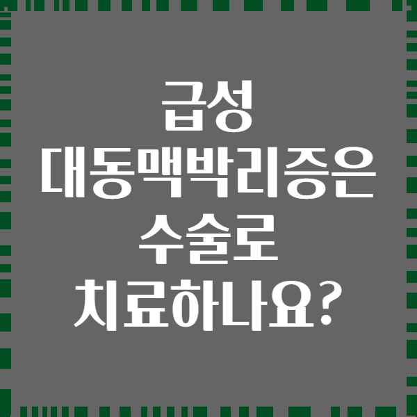급성 대동맥박리증은 수술로 치료하나요?