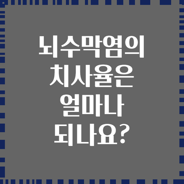 뇌수막염의 치사율은 얼마나 되나요?