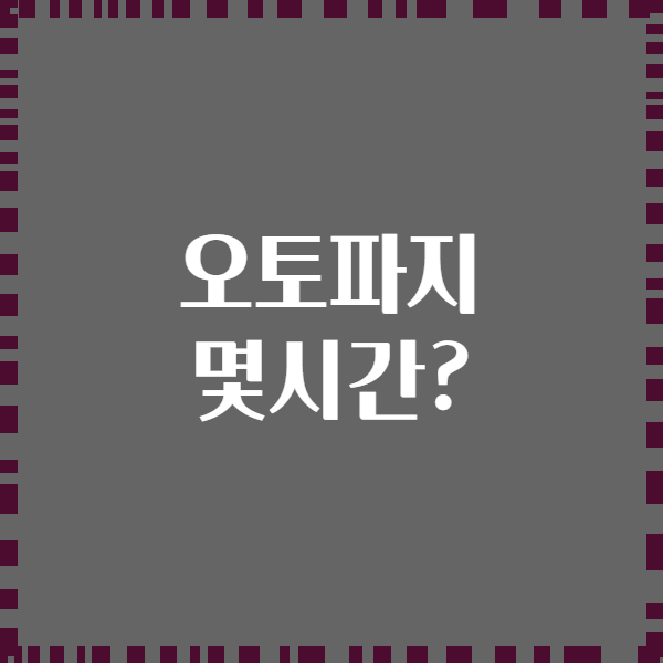 오토파지 몇시간?