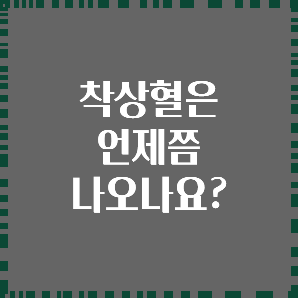 착상혈은 언제쯤 나오나요?